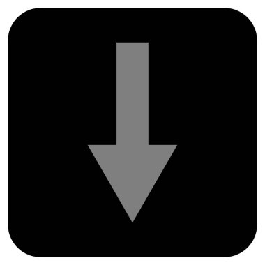 Düz aşağı ok vektör simgesi kare