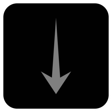 Düz aşağı ok vektör simgesi kare