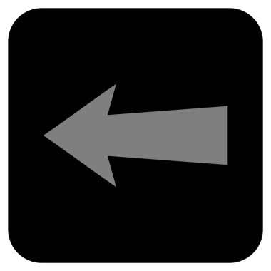 Düz sol ok vektör simgesi kare