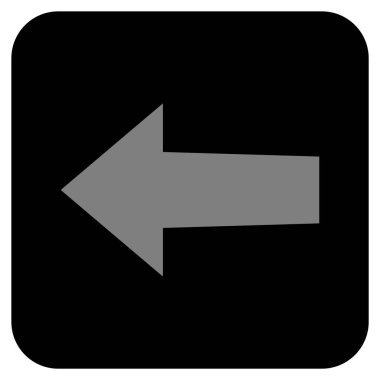 Düz sol ok vektör simgesi kare