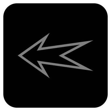 Düz sol ok vektör simgesi kare