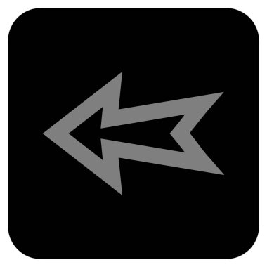 Düz sol ok vektör simgesi kare