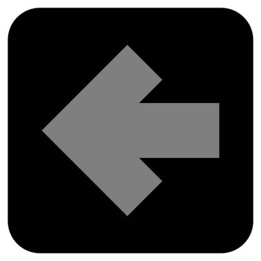 Düz sol ok vektör simgesi kare