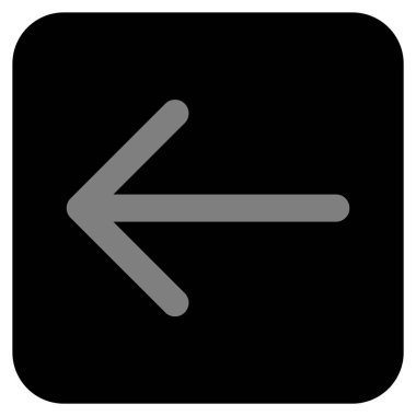 Düz sol ok vektör simgesi kare