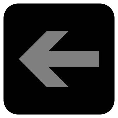 Düz sol ok vektör simgesi kare