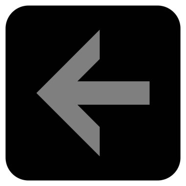 Düz sol ok vektör simgesi kare