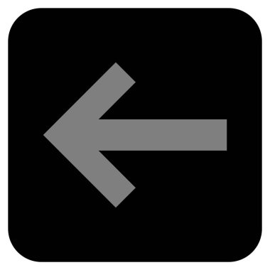 Düz sol ok vektör simgesi kare