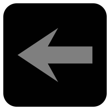 Düz sol ok vektör simgesi kare
