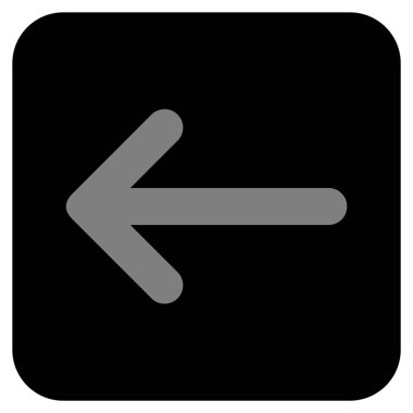 Düz sol ok vektör simgesi kare