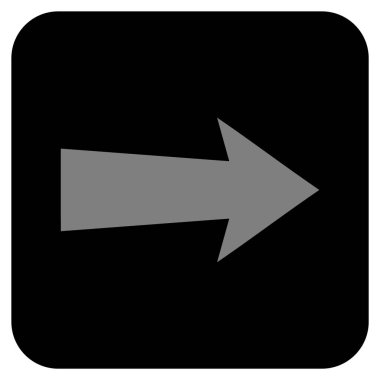 Ok sağ düz vektör simgesi kare