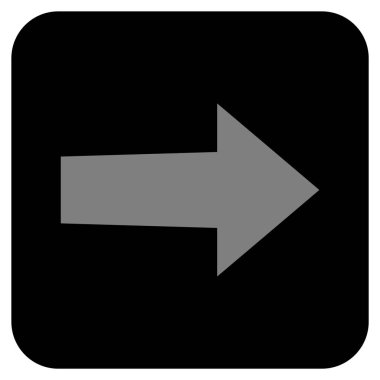 Ok sağ düz vektör simgesi kare