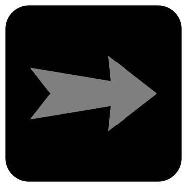 Ok sağ düz vektör simgesi kare