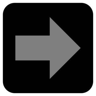 Ok sağ düz vektör simgesi kare