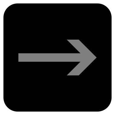 Ok sağ düz vektör simgesi kare