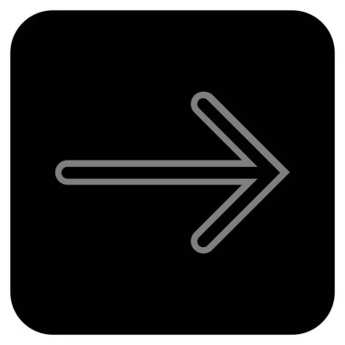 Ok sağ düz vektör simgesi kare