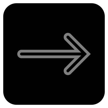 Ok sağ düz vektör simgesi kare