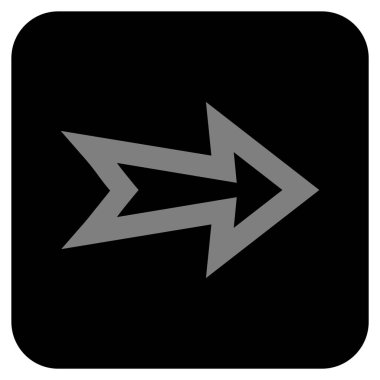 Ok sağ düz vektör simgesi kare