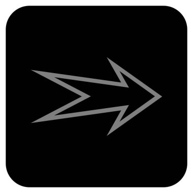 Ok sağ düz vektör simgesi kare