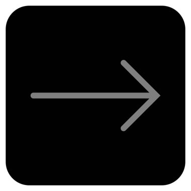 Ok sağ düz vektör simgesi kare