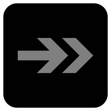 Ok sağ düz vektör simgesi kare