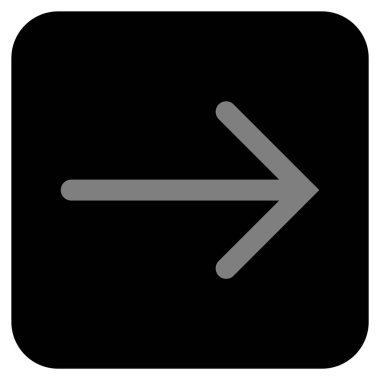 Ok sağ düz vektör simgesi kare