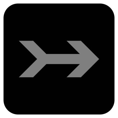 Ok sağ düz vektör simgesi kare