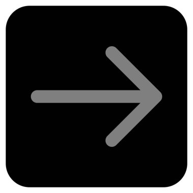 Ok sağ düz vektör simgesi kare