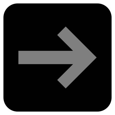 Ok sağ düz vektör simgesi kare