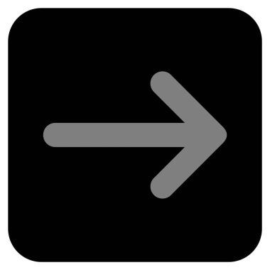 Ok sağ düz vektör simgesi kare