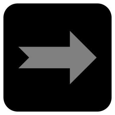 Ok sağ düz vektör simgesi kare