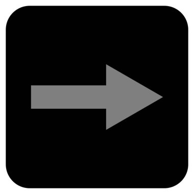 Ok sağ düz vektör simgesi kare