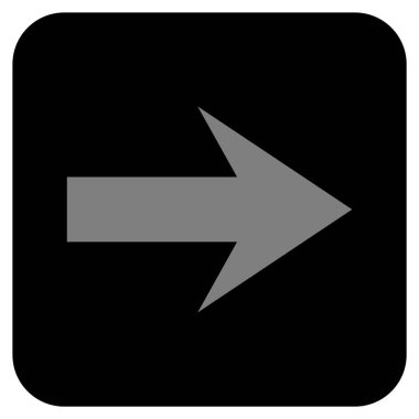 Ok sağ düz vektör simgesi kare