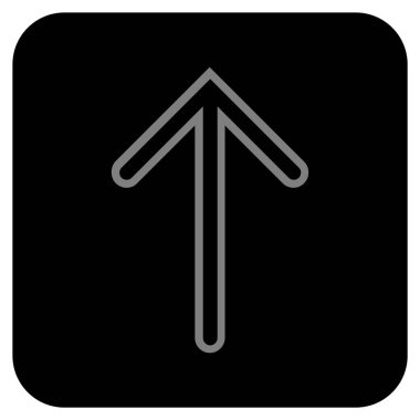 Düz yukarı ok vektör simgesi kare