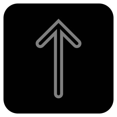 Düz yukarı ok vektör simgesi kare