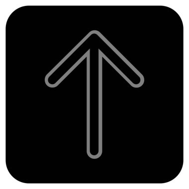 Düz yukarı ok vektör simgesi kare