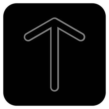 Düz yukarı ok vektör simgesi kare