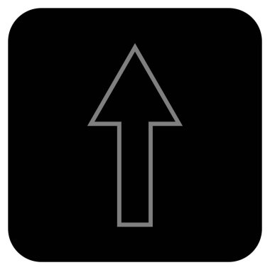 Düz yukarı ok vektör simgesi kare