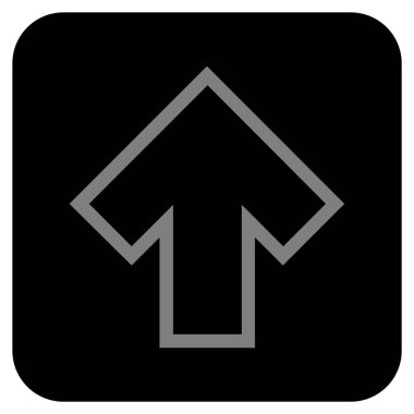 Düz yukarı ok vektör simgesi kare