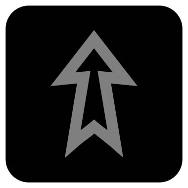 Düz yukarı ok vektör simgesi kare