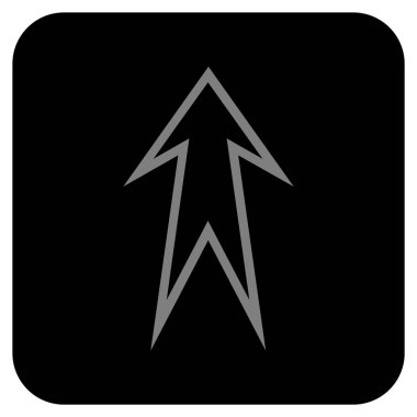 Düz yukarı ok vektör simgesi kare