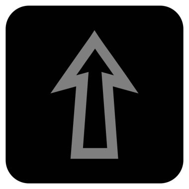 Düz yukarı ok vektör simgesi kare