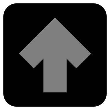 Düz yukarı ok vektör simgesi kare