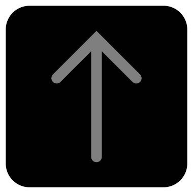 Düz yukarı ok vektör simgesi kare