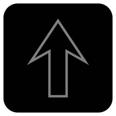 Düz yukarı ok vektör simgesi kare