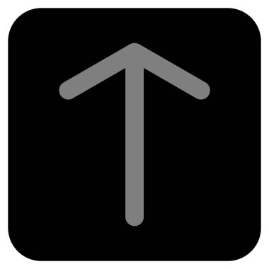 Düz yukarı ok vektör simgesi kare