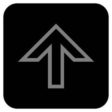 Düz yukarı ok vektör simgesi kare