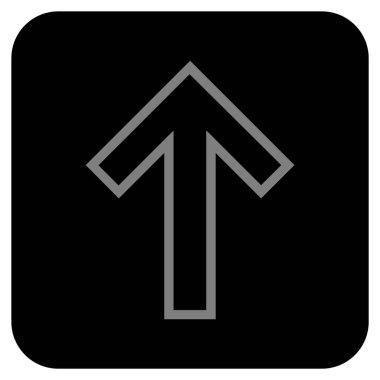 Düz yukarı ok vektör simgesi kare