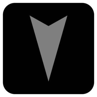 Vektör simge düz aşağı ok ucu kare