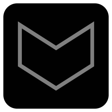 Vektör simge düz aşağı ok ucu kare