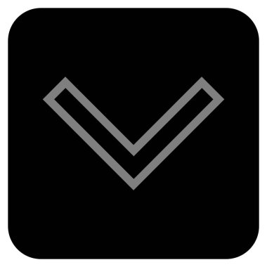 Vektör simge düz aşağı ok ucu kare